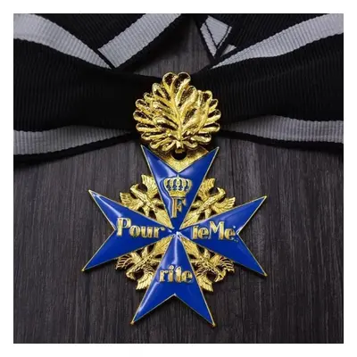 (C) Copy Superior Quality Wwi Prussian Knight Medal German Cross Medal Gold Blue Max Pour Le Mer