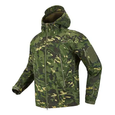 (green, M) Men Soft Shell Military Jacket Waterproof Fleece Tactical Camouflage Jacket Winter Sh