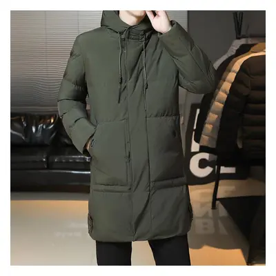 (green, M) Slim Fit Jackets Winter Jackets Men Hooded Casual Long Cotton Jackets Thicker Warm Pa