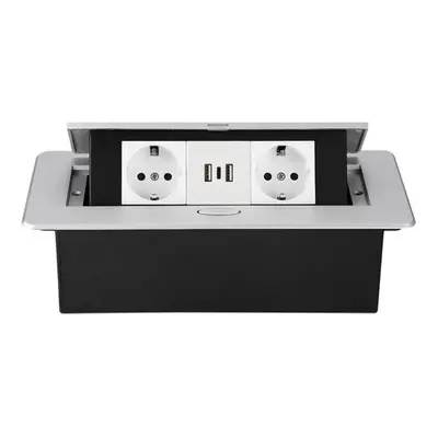 (white-USB+Tp-c) Eu/ru/kr Pop-up Socket Built-in Outlet On The Table Top Hidden Socket Desktop O