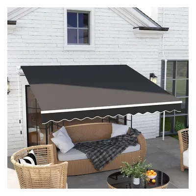 Outsunny 2.95 x 2.5m Canopy Sun Shade Shelter with Crank Handle, Black