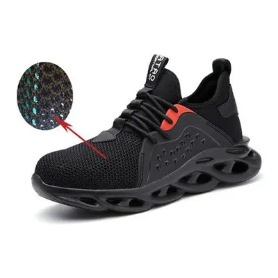 (black, 36) Breathable Work Safety Shoes For Men Summer Men Shoes Working Steel Toe Shoes Light 