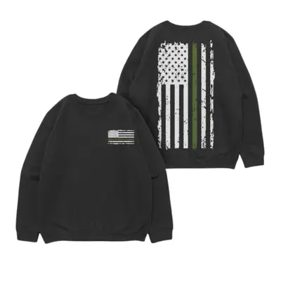 Vintage Green Line Crewneck Sweatshirt Black