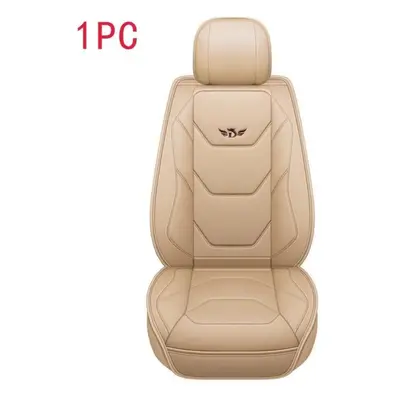 (beige) Vehicle Universal Cushion Mats Pu Leather Car Seat Cover Easy To Install