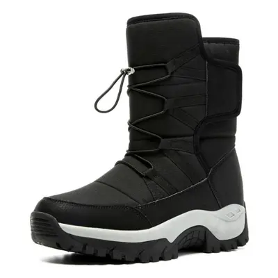 (black, 42) Tuinanle Women Boots Waterproof Winter Men Shoes Snow Boots Platform Keep Warm Winte