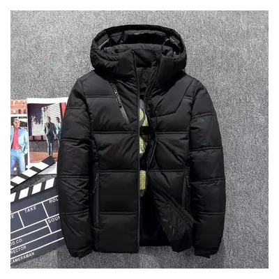 (black, M) Winter Jacket Men White Duck Down Outwear Coat Parka Warm Overcoat Veste Homme Vinter