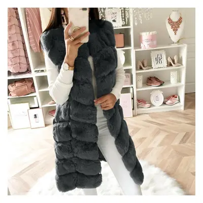 (black, XXXL) Fashion Womens Fall And Winter Faux Gilet Vest Sleeveless Waistcoat Body Warmer Ja