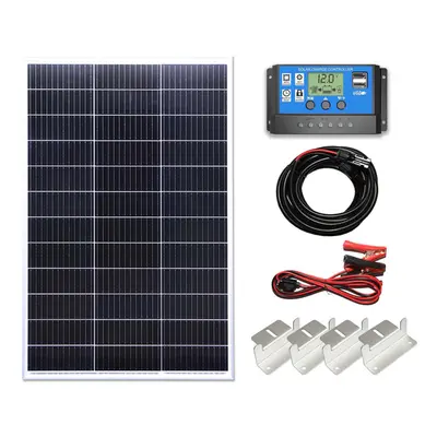 (150w Mono PWM Kit 12v) Lowenergie Mono Solar Panel Battery Charging Kit with Charger Controller