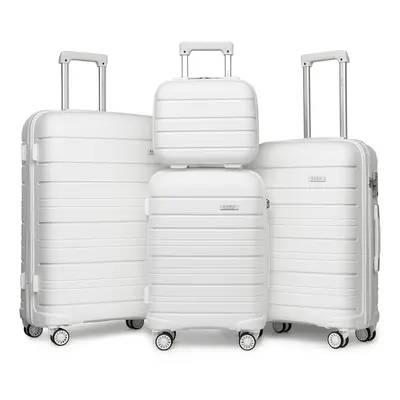 (White, 14+20+24+28 inch) 1, Or Piece Hard Shell PP Suitcase With TSA Lock