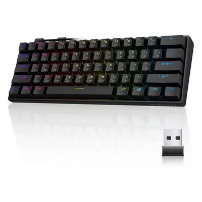 Sunrain Bluetooth/2.4g/usb 60% Mechanical Gaming Keyboard Rgb Hotswappable Pbt Keycaps Wireless/