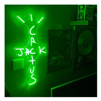 (Blue) Cactus Jack LED Neon Sign USB Light Room Decor