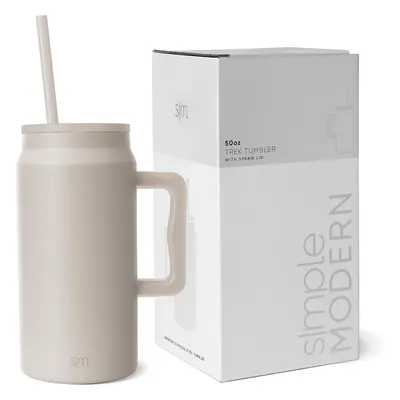 (1480ml, -Almond Birch) tumbler with handle and straw | Insulated stainless steel large water bo