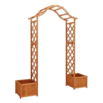 vidaXL Solid Firwood Garden Pergola with Planter Outdoor Pergola Entryway Arch