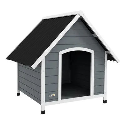 PawHut Dog Kennel Outdoor Dog House w/ Removable Floor, for Large Dogs, Grey