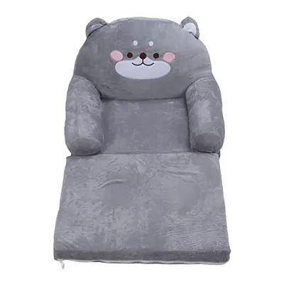 PenRux Foldable Kids Sofa, Cartoon Gray Dog Design, Soft Material, Wide Handle, Easy to Clean, T