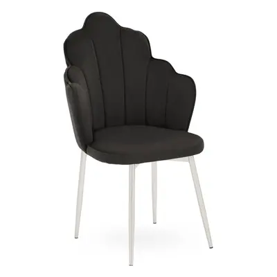 Black Velvet Dining Chair, Durable & Adjustable Velvet Office Chair, Backrest Accent Chair with 