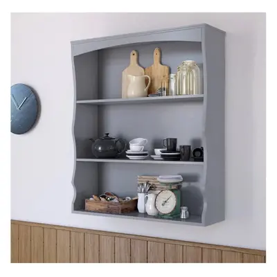 Grey Wall Mounted Shelves Painted Book Shelves Ideal for Kids Bedroom Kitchen