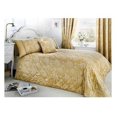 Serene - Jasmine - Easy Care Quilted Bedspread - 240x220cm | Champagne Gold