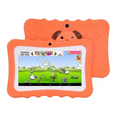 (Orange with bracket) Learning Tablet for Kids Android 7 Inch 2GB 16GB Kids Tablet Toddler