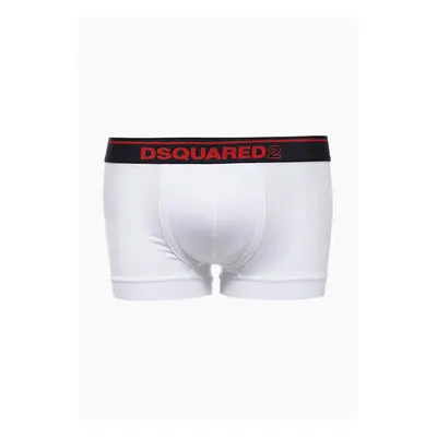 (White, L) Dsquared2 D9LC61330 Logo Boxer Trunk