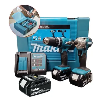 Makita 18v DLX2336SF3 Twin Kit DHP453 Hammer Drill + DTD156 Impact Driver 3x3ah