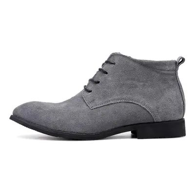 (gray, 41) Genuine Leather Men Chelsea Boots Retro Suede Leather Ankle Boots For Men Autumn Wint