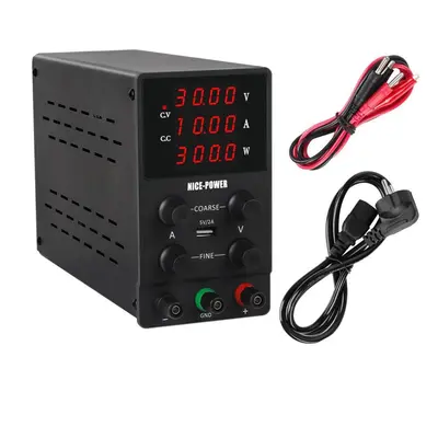 (black) Nice-power Protect Eyes Digital Lab Switching Dc Usb Power Supply Adjustable 30v 10a Lab