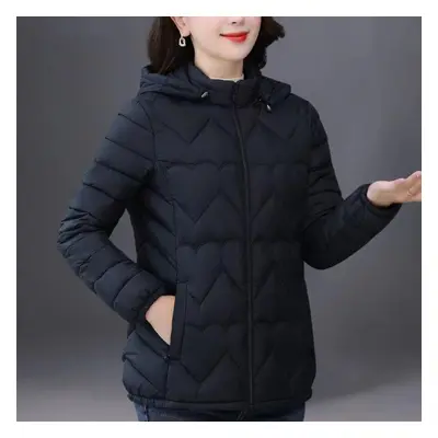 (black, 3XL) Plus-size Autumn Winter Solid Color Hoodie Fashion Women Warm Zipper Coat Loose Cas