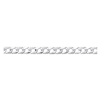 Jewelco London Mens Sterling Silver Lizard Skin Curb Cast Bracelet 7mm 8.5 inch - GVB397