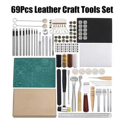 Stitching Punch 69pcs/set Professional Leather Craft Tools Saddle Groover Kit Accessories Diy Ha