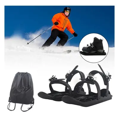 (Type 1(drawstring bag)) Portable Skiing Shoes Mini Ski Skates With Adjustable Bindings For Outd