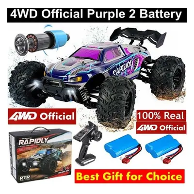 (purple, battery) New 4wd Original Remote Control Car Off Road 4x4 Rc High Speed Truck 50km/h Fa