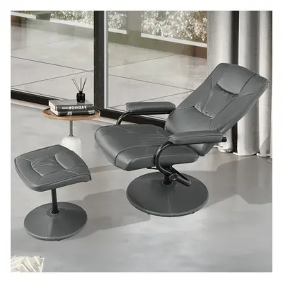 Padded Recliner & Ottoman Set 360Â° Swivel Lounge Chair W/ Adjustable Backrest