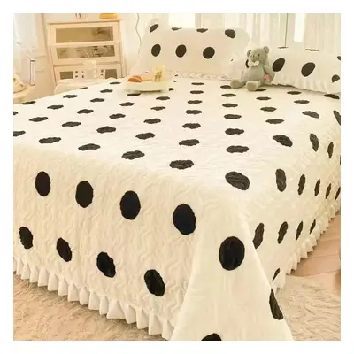 (white, 230*250cm) Wtempo Milk Velvet Bedspread Princess Style Spring Autumn Winter Crystal Velv