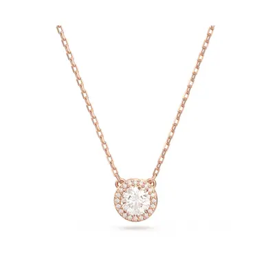 Swarovski Constella Round Cut PavÃ White Rose Gold-Tone Plated Pendant