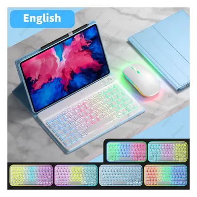 (blue, redmi pad SE) Bluetooth Keyboard For Xiaomi Pad 5/6 Pro Redmi Pad Se Tablet Case Leather 