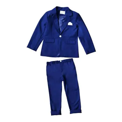 (navy blue, 90cm) Spring Autumn Formal Boys Suit Set Children Party Host Wedding Costume Little 