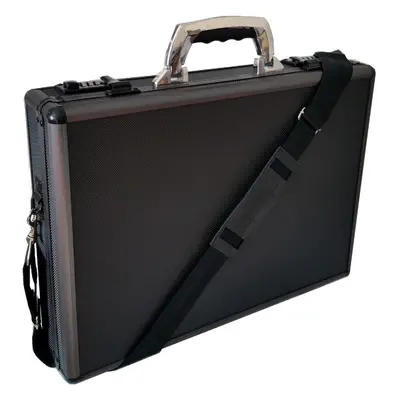 Pro Aluminium Executive Laptop Padded Briefcase Attache Case Black/Gun Metal