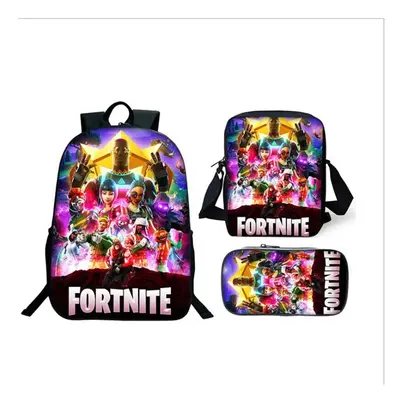 (03) Fortnite Game School Bag Backpack Lunch Bag Pencil Case 3PCS