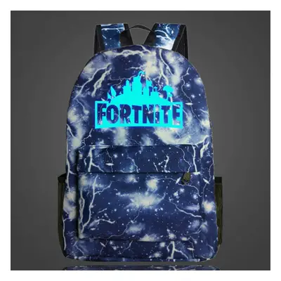 (Thunder Blue) Fortnite Battle Royale Backpack Rucksack School Bag GLOW IN DARK Boys Girls