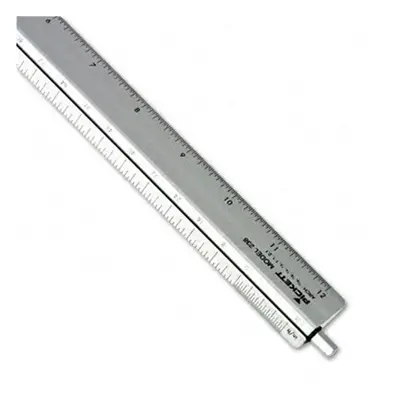 Chartpak Adjustable Triangular Scale Aluminum Architects Ruler- 12"- Silver