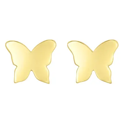 14k Yellow Gold Butterfly Stud Earrings