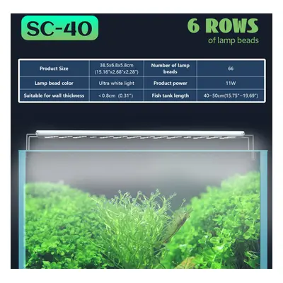 (11W) Fish Aquarium Tank Underwater Submersible Change LED Ultra White Light Stand