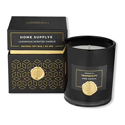 Large Candle Scented Soy Wax oz/ g - Tranquility (Oud/Woods) Hours Long Lasting Luxury Gift | He