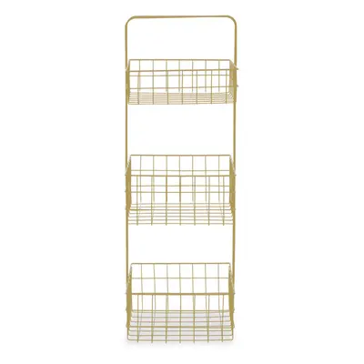 Premier Housewares Three Tier Gold Finish Storage Caddy