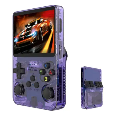 R36S Retro Handheld Game Console Linux System 3.5-Inch IPS Screen Portable Video Player 64G Purp