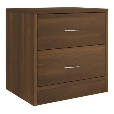 (brown oak, 1) vidaXL 1/2x Bedside Cabinet Chipboard Nightstands Storage Unit Black/White