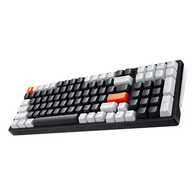 (Grey+White, Red Switch) Mechanical Gaming Keyboard Dual Mode Type-C Wired Bluetooth5.0 Keys Tra