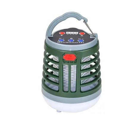 (Green) Multifunction Mosquito Killer Lamp With LED Camping Light&Bluetooth Speaker USB Recharge