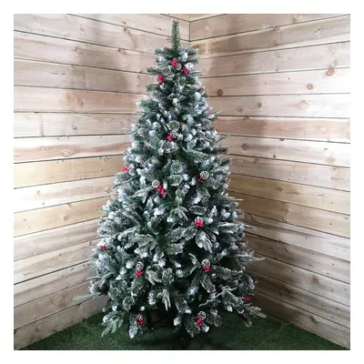 Premier Christmas Tree 8ft New Jersey Spruce PVC PE Bristle Festive Berries Cones